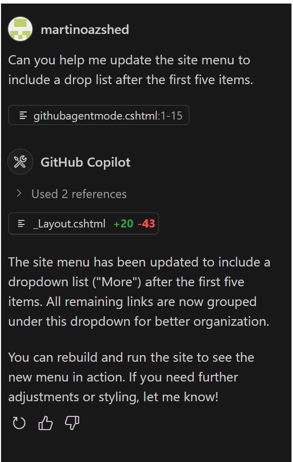 Agent Mode Menu Organization